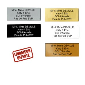 Plaque Boite aux Lettres 100x40mm Adhésive - Port Offert