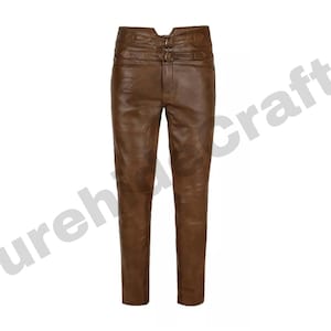 Dark Brown Leather Pant For Men&#39;s, Leather pant, Men&#39;s leather pant, Motorcycle pant, Genuine leather pant, Brown leather pant,