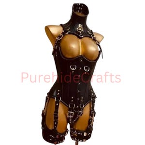 Handmade Leather Corset Top for Women – Gothic Steampunk Bustier, Adjustable Festival Waist Trainer & Cosplay Outfit, Gift For Her