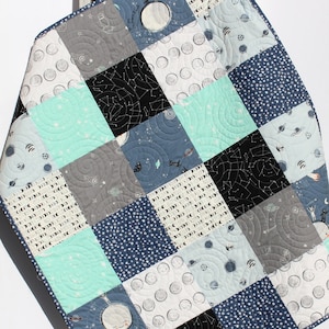 Space Nursery Quilt Bedding Baby Boy Blanket Gift Ideas Stargazer Blanket Crib Sentimental Keepsake Moon Planets Astronauts Galaxy Stars