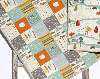 Feather Crib Quilt, Feather Crib Bedding, Fishing Crib Bedding, Woodland Baby Quilts, Gray, Baby Boy, Custom Baby Blankets, Kids Gift, Boy
