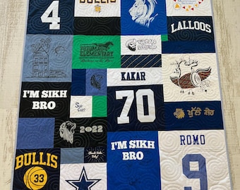 Memory Quilt from Loved One's Clothing – Custom Keepsake Blanket – Personalized Remembrance Quilt – Handmade Memorial Gift