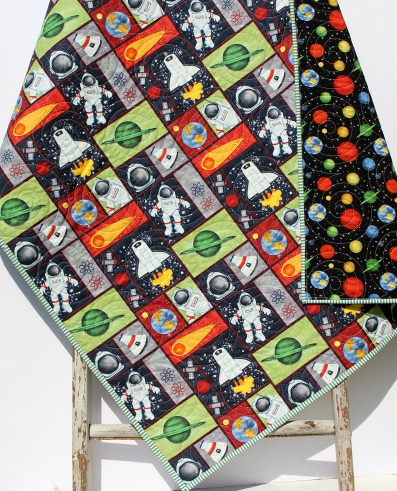 Planets Quilt Space Crib Bedding Solar System Quilt Science - Etsy