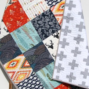 Tribal Nursery, Baby Deer Blanket, Aztec Quilts, Trending Now, Baby Boy Deer Quilt, Woodland Boy Crib, Feathers Crib Bedding, Arrows, Boy image 5