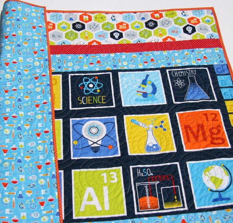 LAST ONE Science Quilt Chemistry Crib Bedding Nursery Decor Etsy