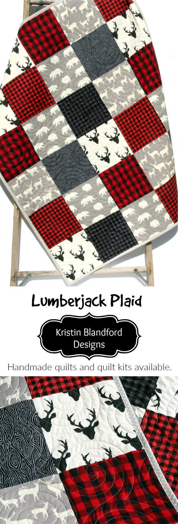 Buffalo Plaid Quilt Lumberjack Blanket Deer Baby Blanket Lumberjack Plaid Buffalo Check Red Buffalo Plaid Quilt Buffalo Boy Quilt Quilt Etsy