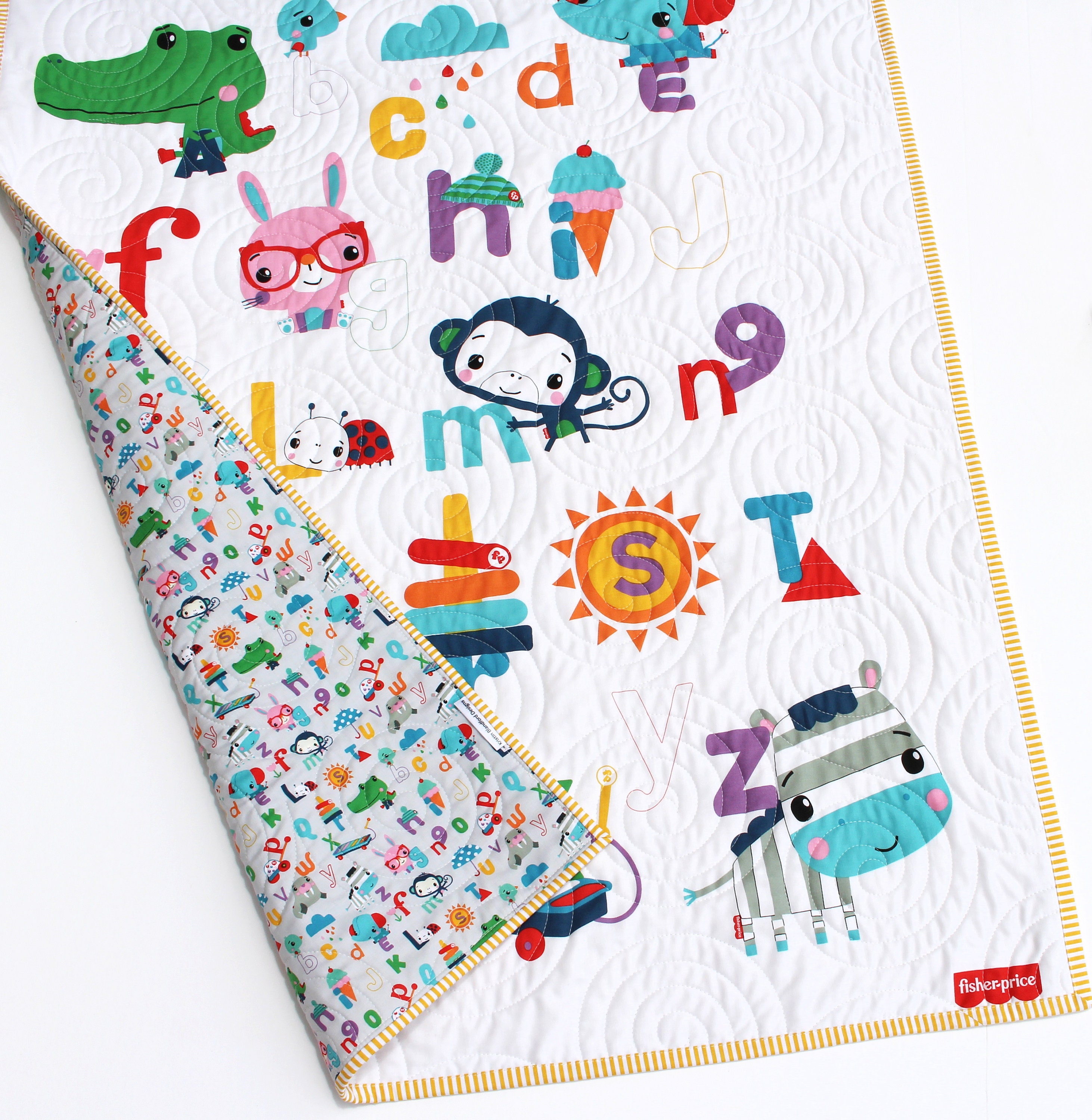 Alphabet Baby Quilt Letter Abcs Baby Gift Crib Blankets Newborn Nursery