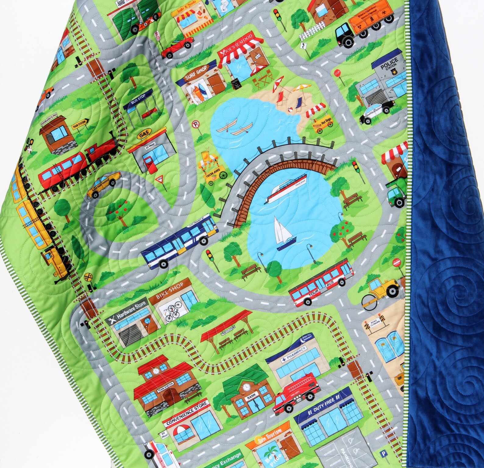 Playmat Quilt Roadway Baby Blanket Nursery Bedding Newborn Boy Etsy