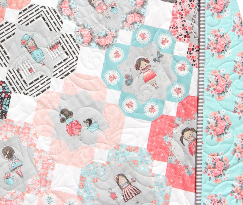 Personalized Baby Quilt Girl Newborn Bedding Handmade Etsy