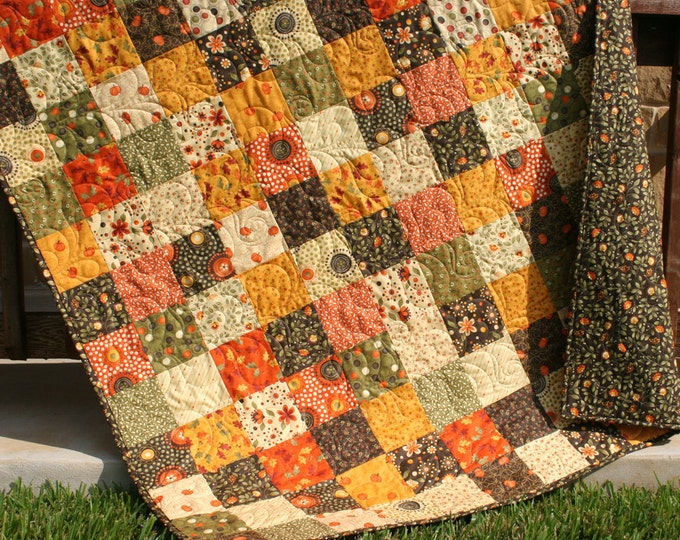 SALE Autumn Quilt Fall Throw Grand Finale ONE of a KIND - Etsy