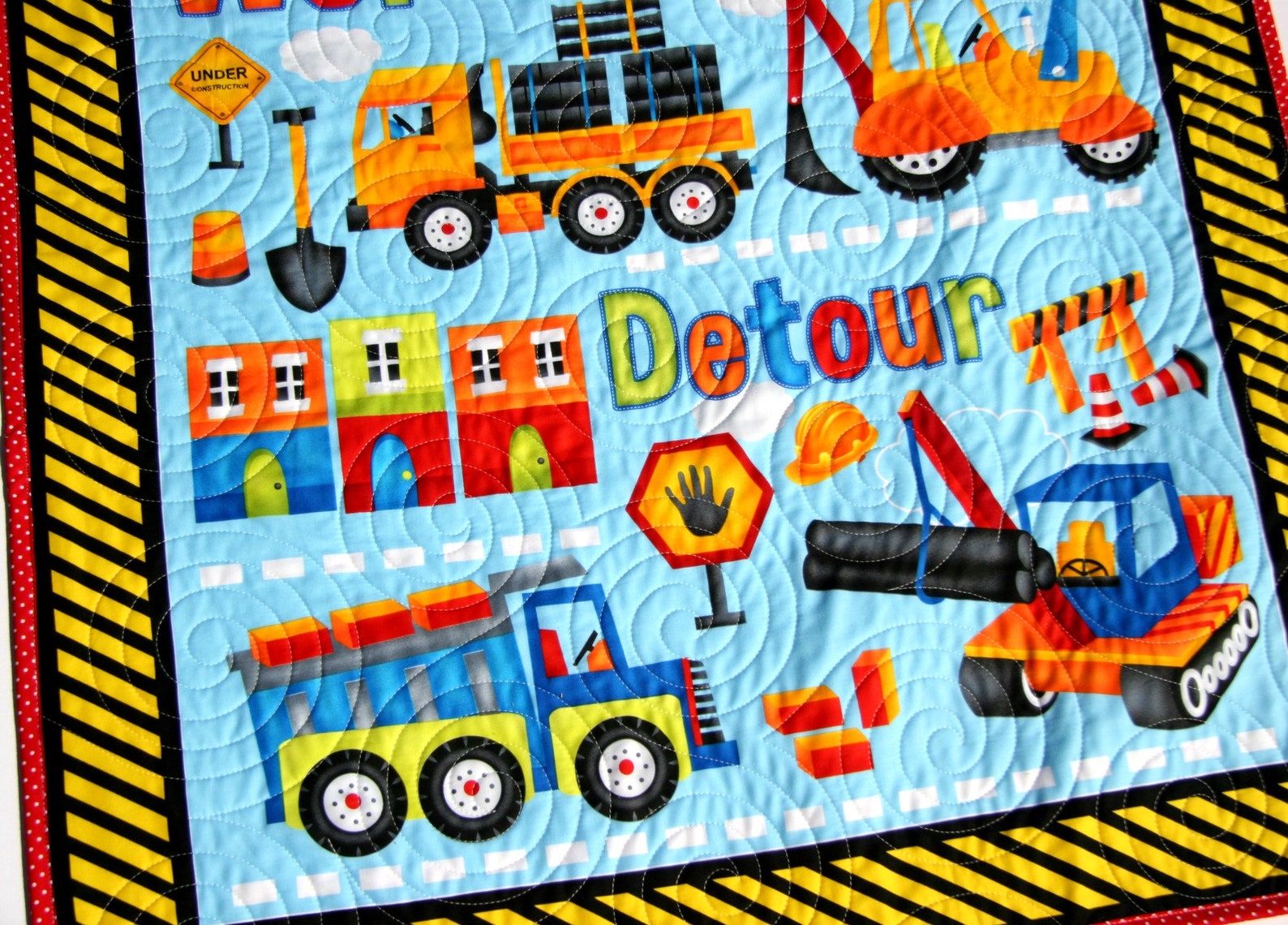 LAST ONE Truck Quilt Boy Baby Blanket Construction Nursery Etsy