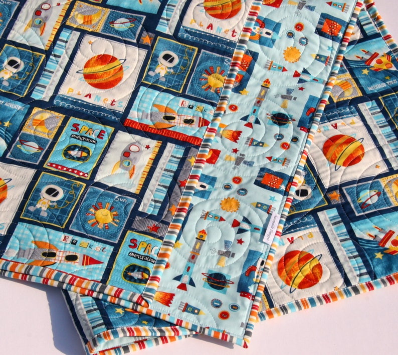 Outer Space Quilt Solar System Crib Bedding Science ...