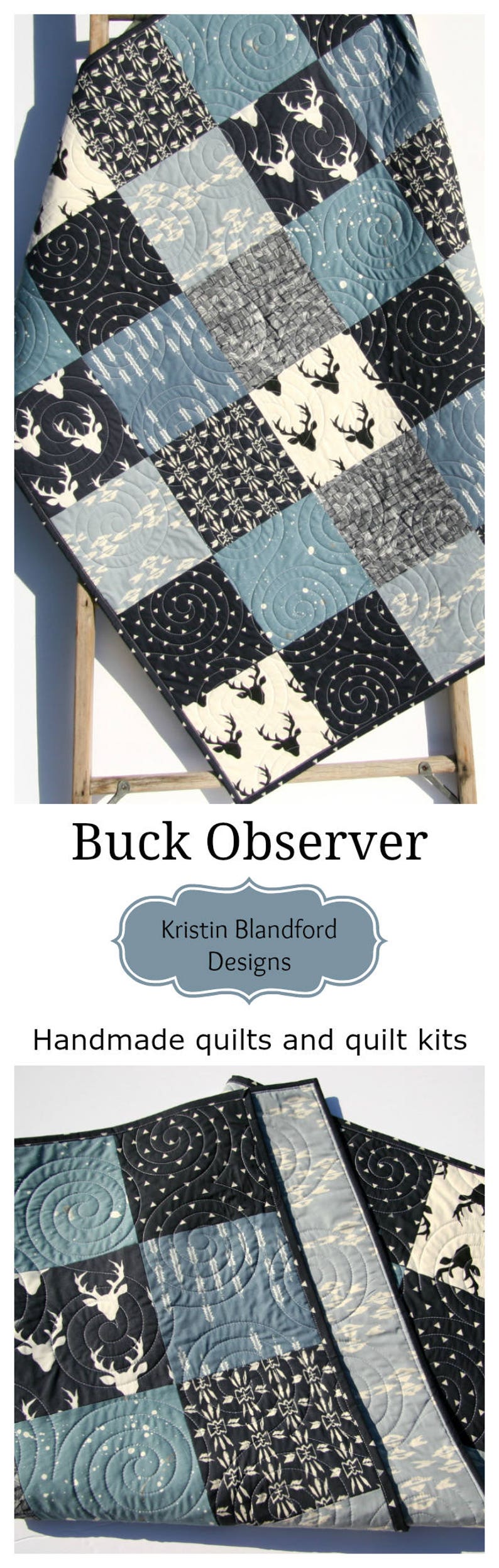 LAST ONE Woodland Quilt Baby Boy Deer Stag Baby Blanket Etsy Canada