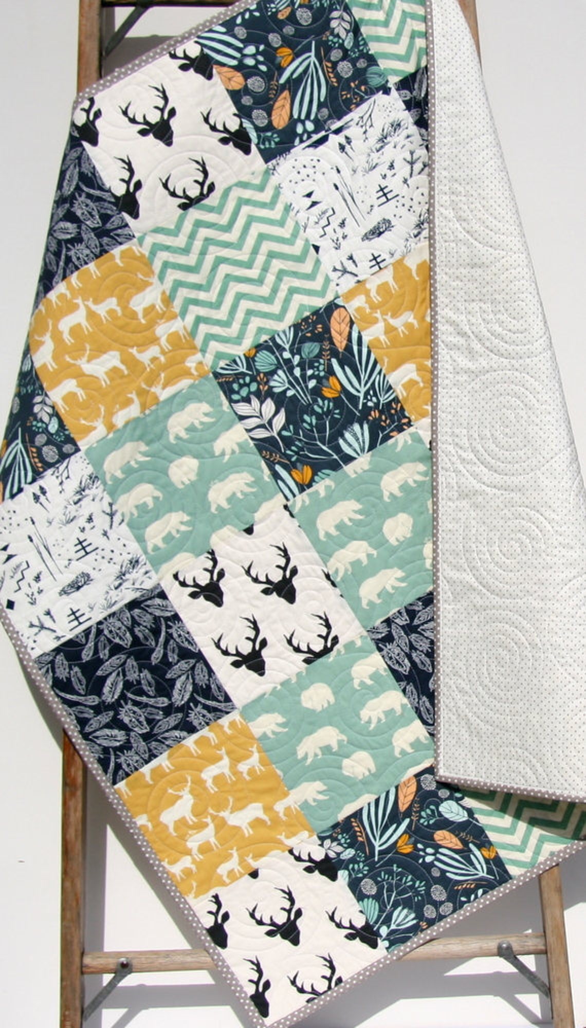 LAST ONE Buck Baby Blanket Stag Baby Quilt Deer Crib Bedding Etsy