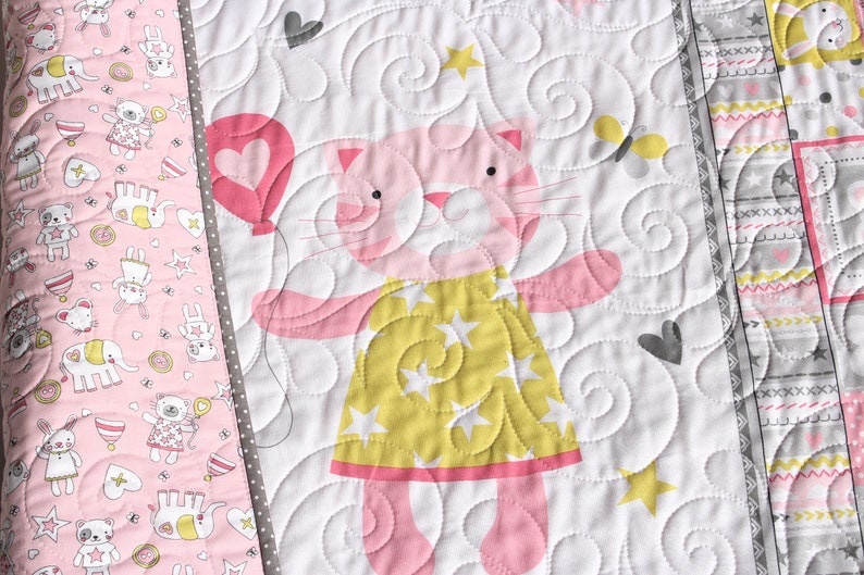 Newborn Baby Quilt Girl Bedding Handmade Monogrammed Gift Etsy