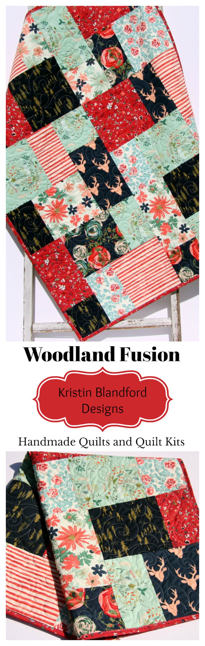 Navy Boho Quilt Woodland Crib Bedding Floral Baby Quilt Etsy