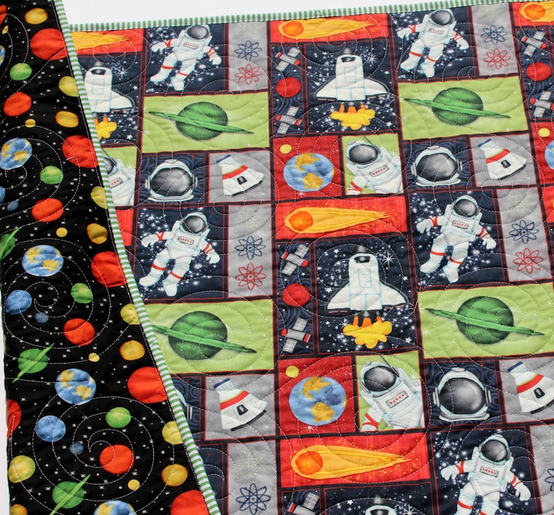 Quilt Space Crib Bedding Solar System Quilt Science Etsy