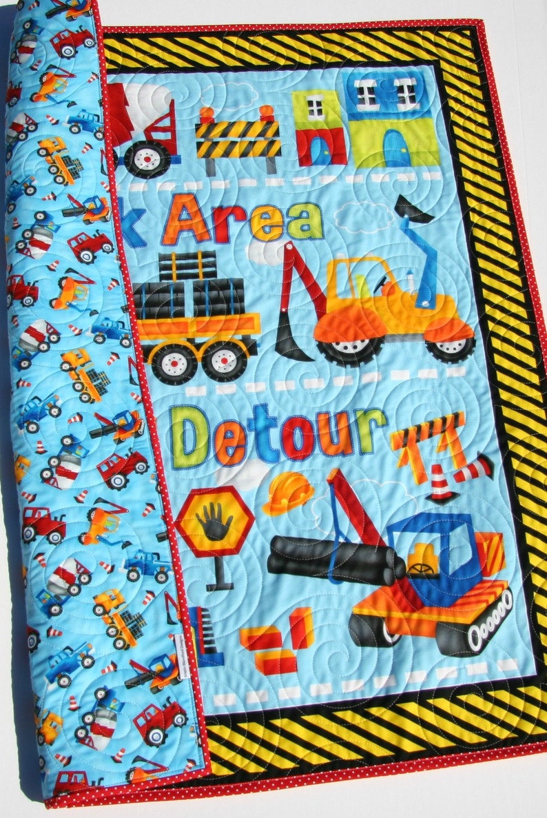 LAST ONE Truck Quilt Boy Baby Blanket Construction Nursery Etsy