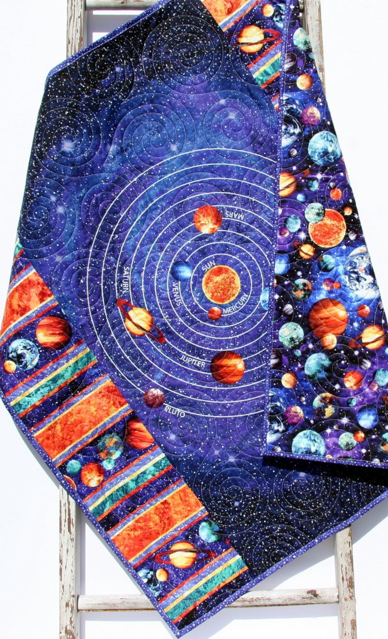 Space Nursery Quilt Crib Bedding Solar System Etsy