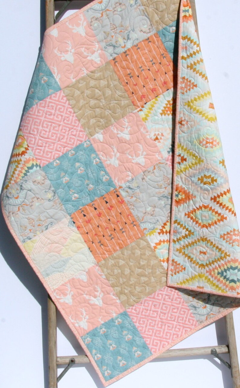 Tribal Baby Bedding Girl Crib Bedding Deer Baby Blanket Etsy