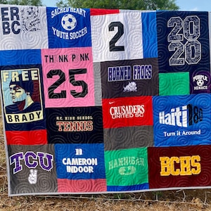 Modern T Shirt Quilt DEPOSIT Mosaic Pattern Memory Blanket Tee Shirt