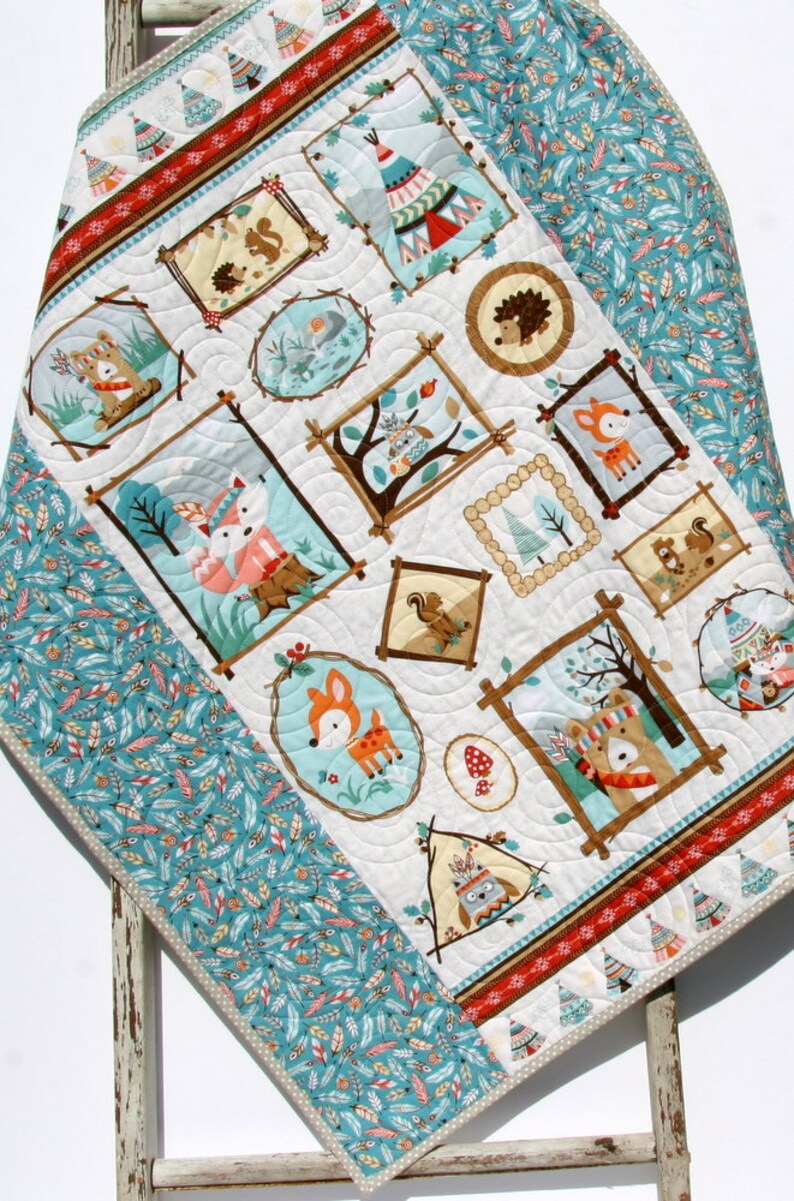 Quilt Woodland Baby Quilt Nursery Decor Nature Outdoors Etsy Quilt woodland baby quilt nursery decor nature outdoors