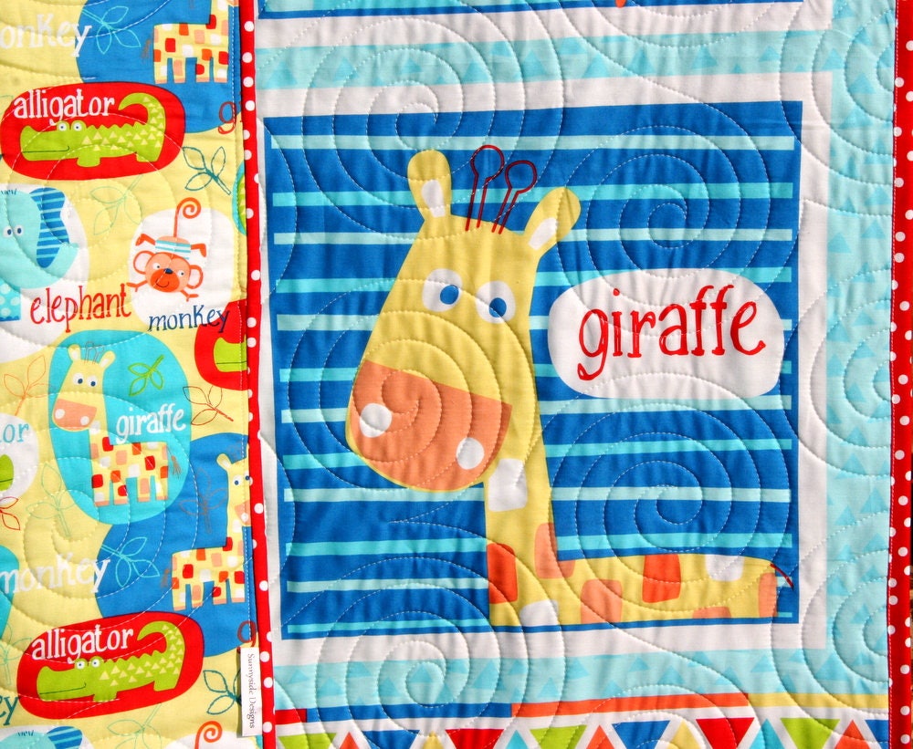 Safari Animal Quilt - Safari Nursery Decor - Animal Baby Quilt - Safari ...