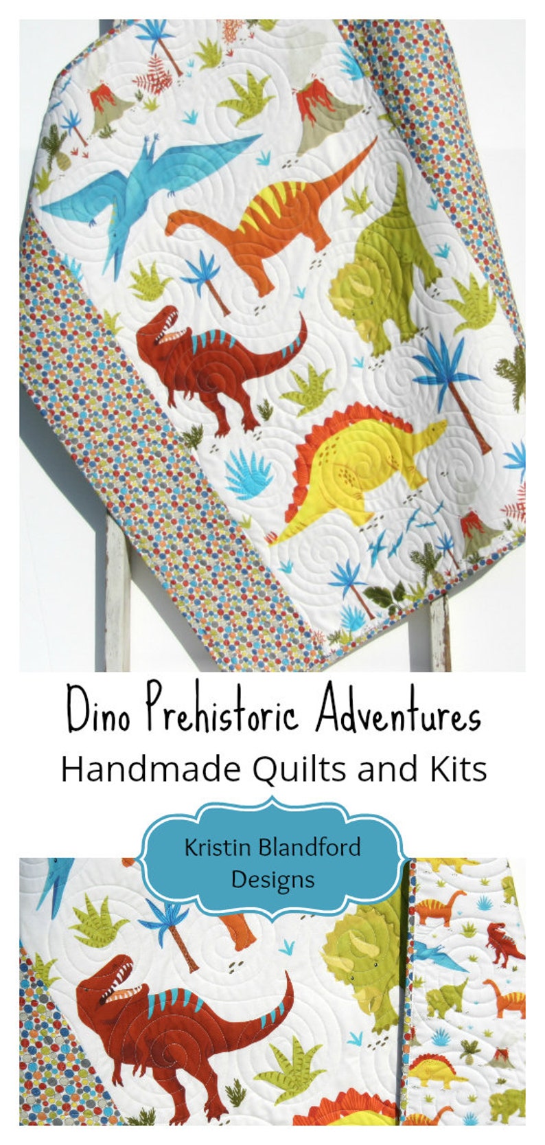 Dino Baby Quilt Baby Blanket Nursery Crib Bedding Newborn Etsy