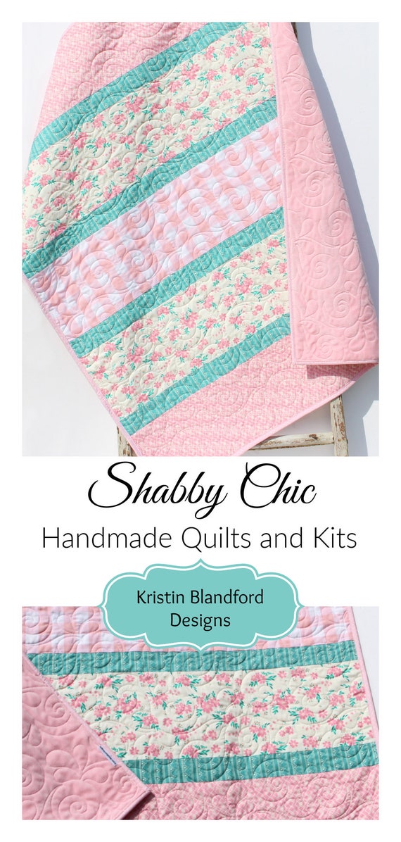 LAST ONE Baby Quilt Plaid Floral Minky Blanket Farmhouse Flower Crib Bedding Vintage Chic Floral Pink Teal Green Handmade Modern Quilt Etsy Canada