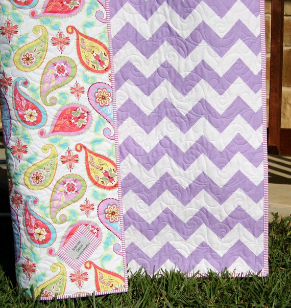 Paisley Baby Quilt Infant Girl Blanket Crib Bedding