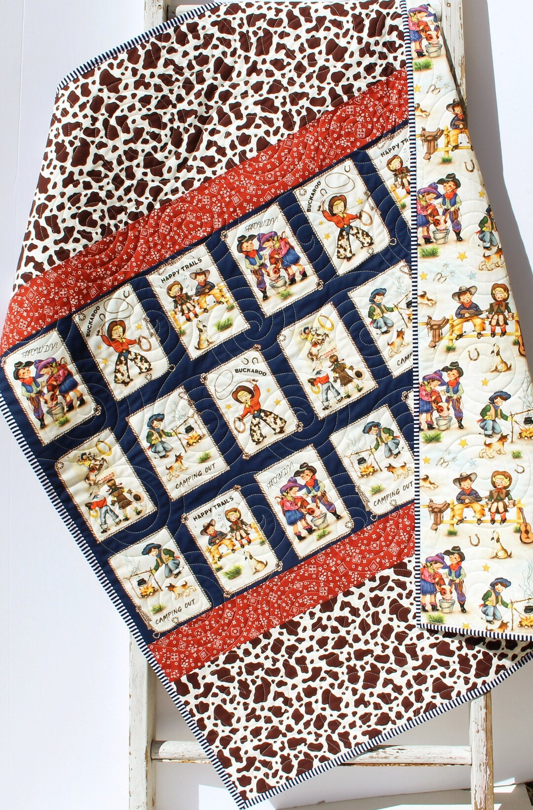 Once Upon A Rodeo Hats Quilted Blanket NCU0DV367 main image 1