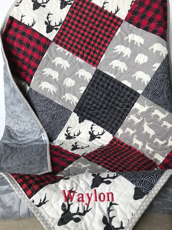 personalized woodland baby blankets
