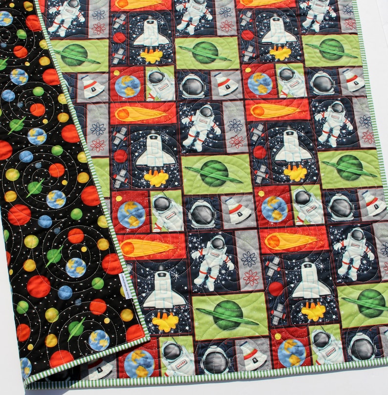 Quilt Space Crib Bedding Solar System Quilt Science Etsy
