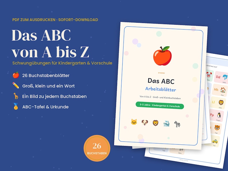 German Alphabet Worksheets for Germany, ABC From A to Z, Pre-writing ...