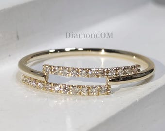 Handmade 14K Gold Moissanite Diamond Statement Ring