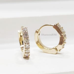 Diamond Huggie Hoop Earrings, Huggies, Gold Huggies, Small Hoops, Dainty Hoop Earrings, Minimalist Hoops, Gift for Her, Small Hoop Earrings