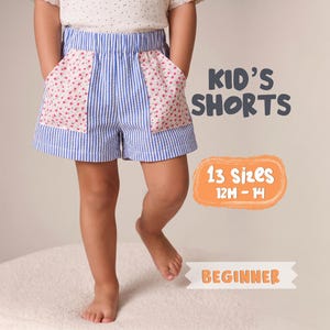 Patron de couture de short d'été pour enfants, patron de short pour bébé fille, patron PDF pour enfants