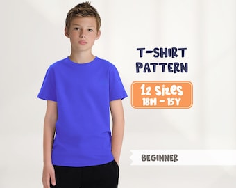 Patrón de costura para camiseta infantil extragrande: Apto para principiantes (Patrón en PDF)