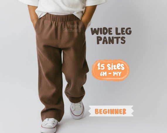 Kids Pants Sewing Pattern For Boys - Toddler Pants Pattern, Children's Sewing Patterns, Cotton Pants With Pockets Pattern