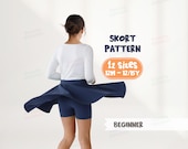 Skirt Sewing Pattern For Kids Girls Skort Pattern For Children, Dance Skirt Pattern