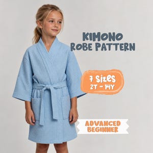 Kids Kimono Robe Sewing Pattern: Linen Bathrobe (PDF Pattern)