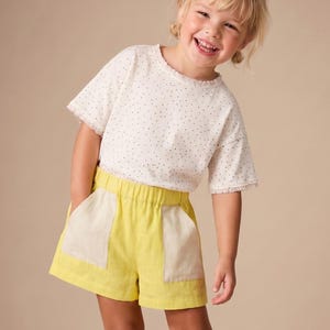 Girl's Shorts Sewing Pattern For kids, cotton Shorts Pattern For children, linen Shorts Pattern For Kids, simple shorts pattern for teens, wide leg shorts pattern for teens, easy PDF shorts sewing pattern for children, woven shorts pattern for boys, beginner-friendly sewing pattern for kids, shorts PDF pattern, toddlers shorts sewing pattern for children, loose fit shorts pattern, beginner shorts pattern for kids, shorts for toddlers, summer shorts pattern for kids pajama shorts pattern