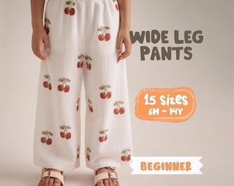 Kids Pants Sewing Pattern For Girls - Toddler Pants Pattern, Children's Sewing Patterns, Cotton Pants With Pockets Pattern