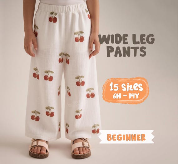 Kids Pants Sewing Pattern For Girls - Toddler Pants Pattern, Children's Sewing Patterns, Cotton Pants With Pockets Pattern