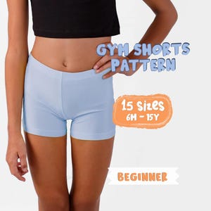 Patrón de costura para shorts de ciclista para niñas: tallas para niños y adolescentes (patrón en PDF)