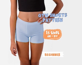 Girls' Biker Shorts Sewing Pattern: Kids & Teens Sizes (PDF Pattern)