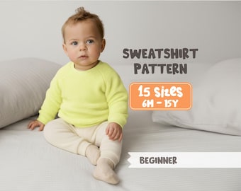Sweatshirt Pattern For Kids, Hoodie Pattern For Boys Sweatshirt Sewing Pattern For Children , Raglan Sweater For Babies, Toddler Sweatshirt