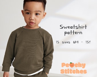 Raglan Sweatshirt Sewing Pattern: Kids & Teens Sizes (PDF Download)