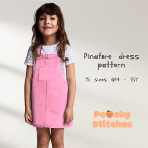 Pinafore Dress Pattern For Girls, Dungaree Dress Pattern, Cotton Dress Sewing Pattern, Overall Dress Pattern, PDF Sewing Patterns For Kids
