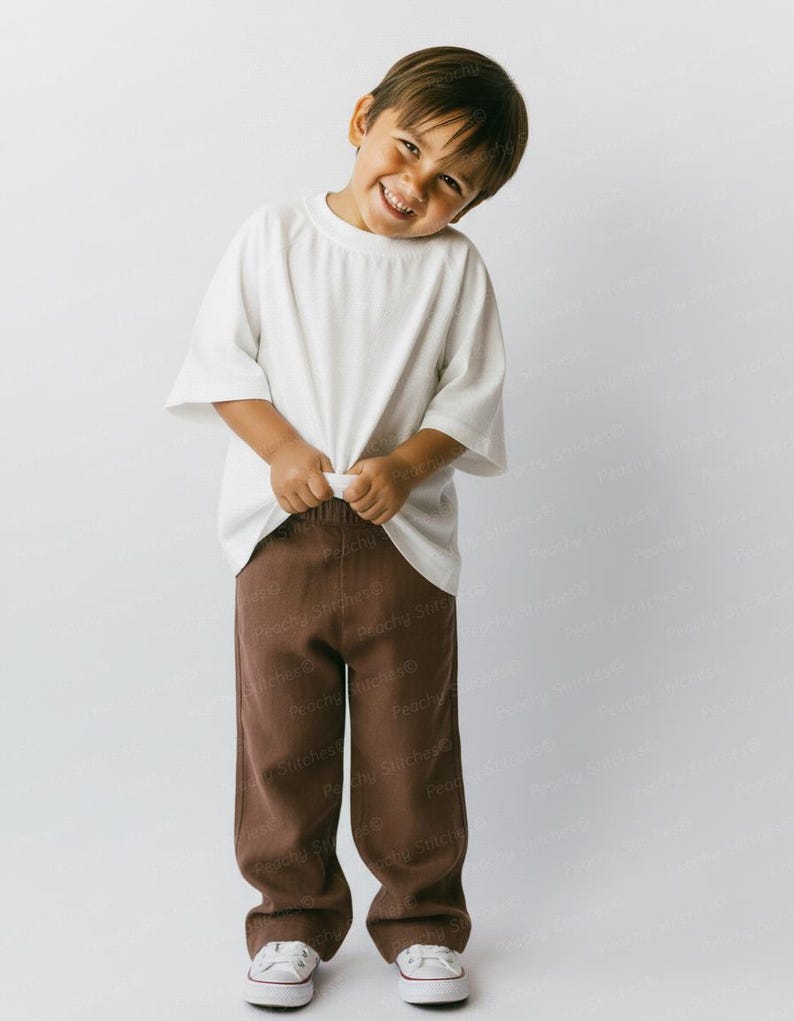 Kids Pants Sewing Pattern For Girls - Toddler Pants Pattern, Children's Sewing Patterns, Cotton Pants With Pockets Pattern, Kid's Pants With Pockets Sewing Pattern For Woven Fabrics, PDF Patterns For Children, Boys pants pattern for toddlers, linen pants pattern for children, simple pants pattern for girls, trousers pants pattern for kids, pajama pants pattern, elastic waistband pants pattern, elastic pants sewing pattern, pdf sewing patterns for kids, trousers pattern for girls